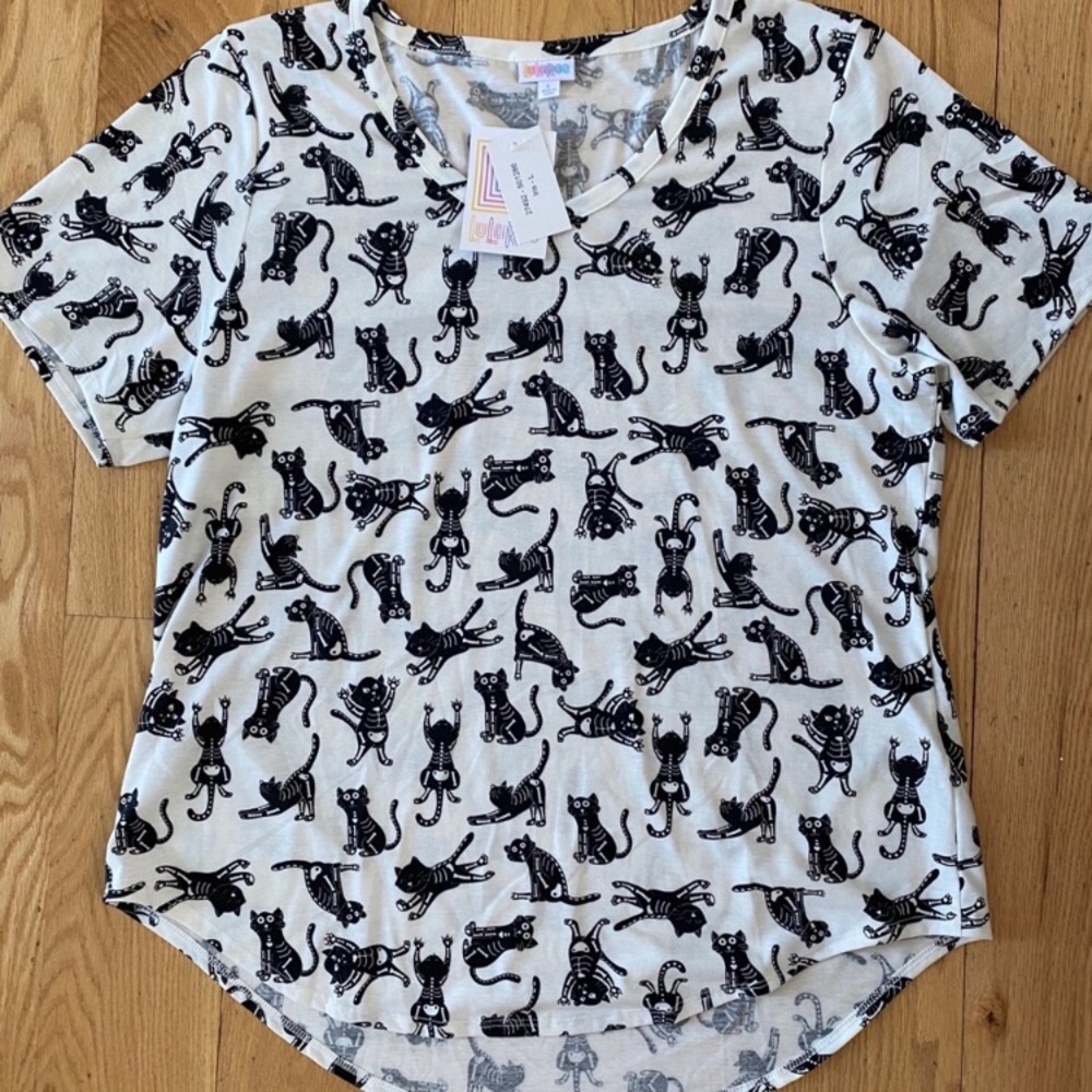 NWT LuLaRoe Large Halloween Black Cat Iris